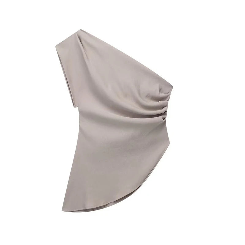 Blusa assimétrica um ombro