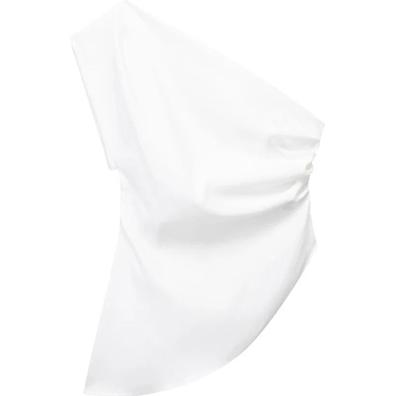 Blusa assimétrica um ombro