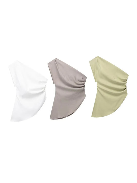 Blusa assimétrica um ombro