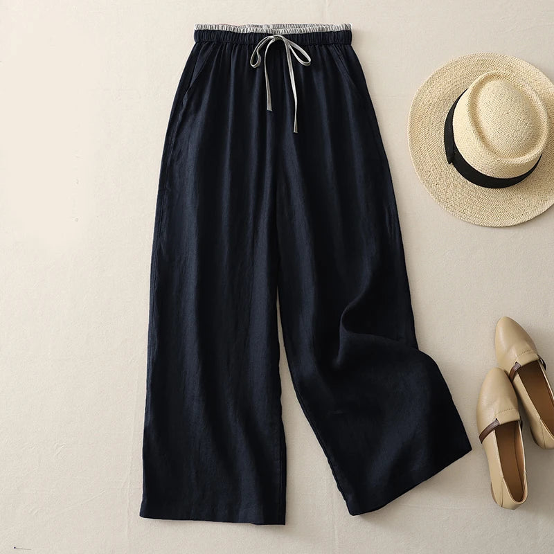 Calça Pantalona Linho Cós Elástico