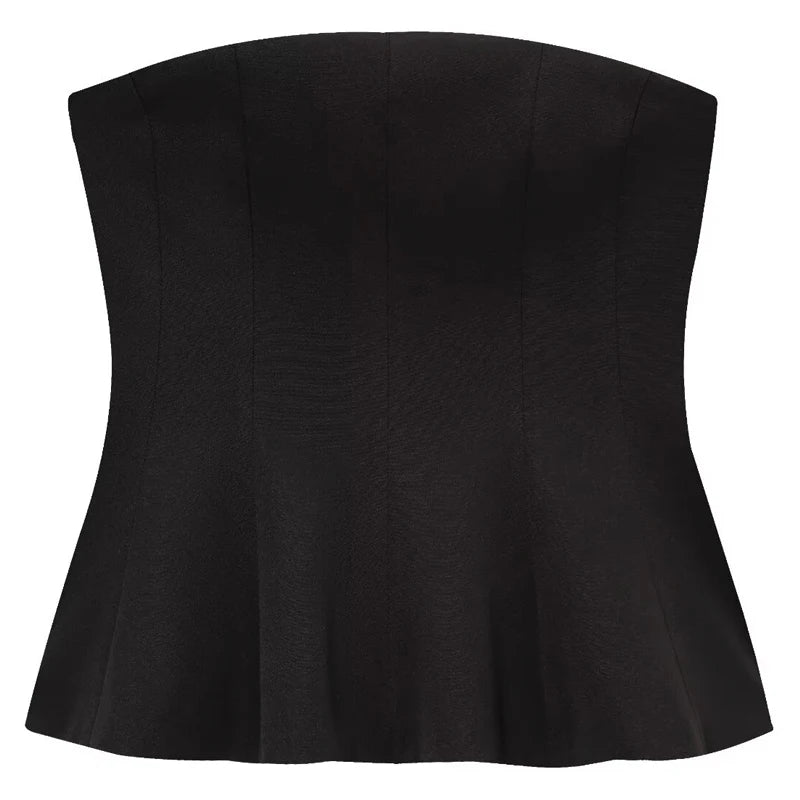 Blusa sem alças Peplum