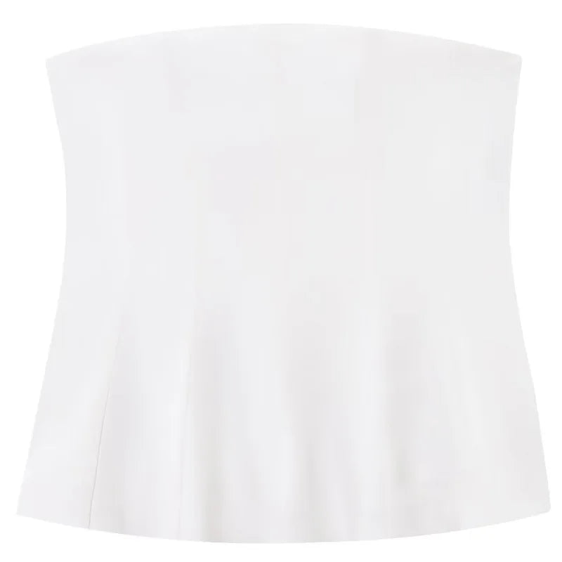 Blusa sem alças Peplum