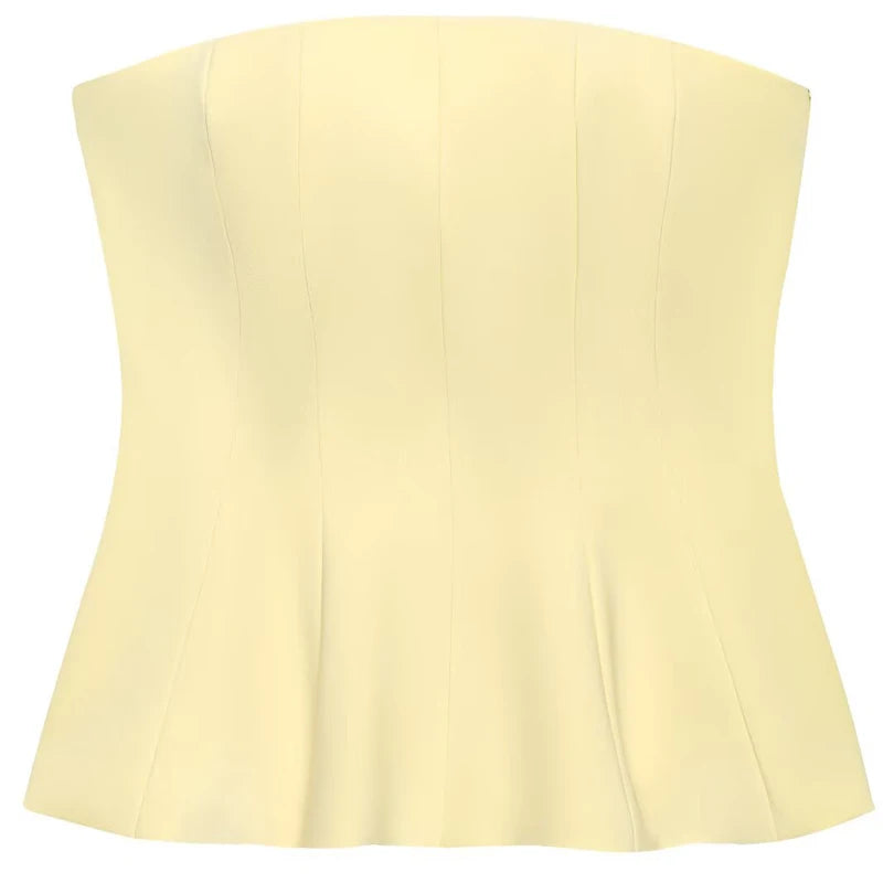 Blusa sem alças Peplum