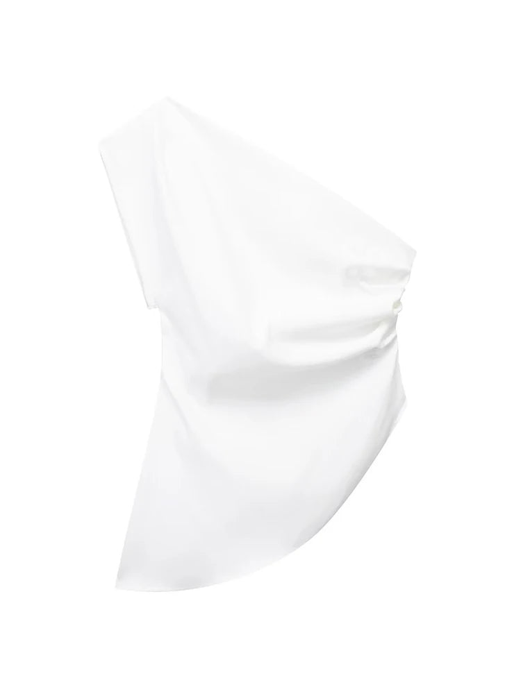 Blusa assimétrica um ombro